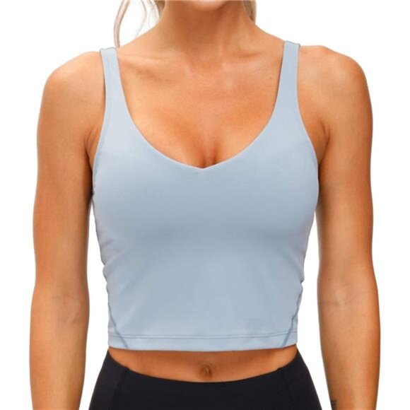 THE GYM PEOPLE Womens' Sports Bra Longline Wirefree Padded with Medium Support - Picture 1 of 7